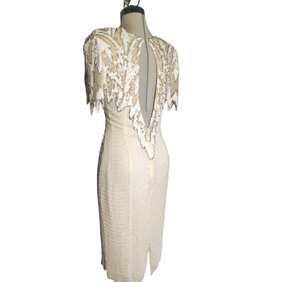 Designer Sequin Rhinestone Beaded Sequins Custom Dress Size S /M - Picture 5 of 14